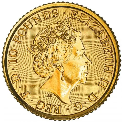 2022 Royal Arms 0.1 oz Gold Bullion Coin obverse chards image cropped new