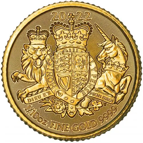 2022 Royal Arms 0.1 oz Gold Bullion Coin reverse chards image cropped new