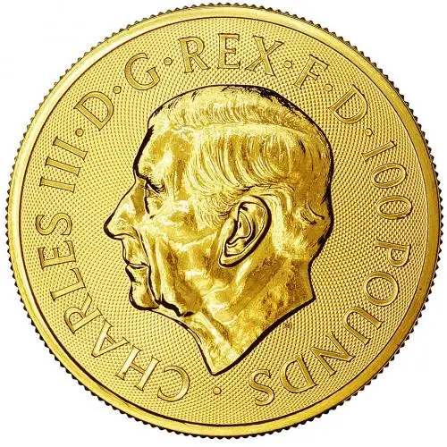 2023 Tudor Beasts Bull of Clarence 1 oz Gold Bullion Coin obverse chards image crop