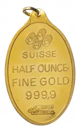 Gold 0.5 oz Pendant PAMP Suisse Bar 