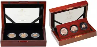 2022 - 2023 KCIII Portraits 3-Coin Gold Proof Sovereign Set Bundle (6 Coins)