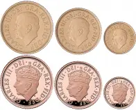 2022 - 2023 KCIII 1st & 2nd Portrait 3-Coin Proof Sovereign Set Bundle (6 Coins) obverse