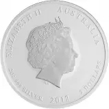 2012 Silver Bullion 2 Ounce Lunar Year of the Dragon  Coin Single Australia Perth Mint obverse