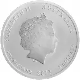 2013 Silver Uncirculated 2 Ounce Lunar Year of the Snake  Coin Single Australia Perth Mint obv