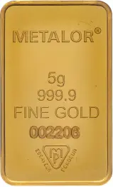 Metalor 5g Gold Wafer Bar - Pre-Owned