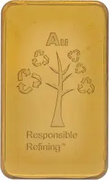 Gold Bullion 5 Gram Wafer  Bar Loose Pre-Owned Metalor rev