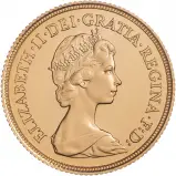 1983 Gold Proof Sovereign Coin Obverse