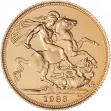 1983 Gold Proof Sovereign Coin Reverse