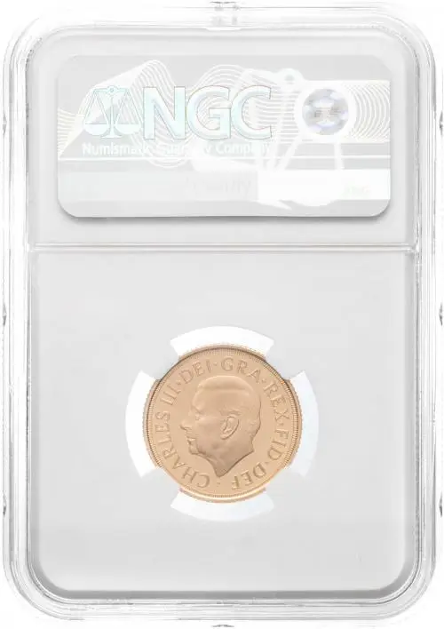 2022 Gold Proof Sovereign Elizabeth II Memorial Coin obverse slabbed