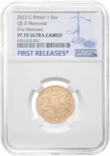 2022 Gold Proof Sovereign Memorial NGC - PF-70 First Releases
