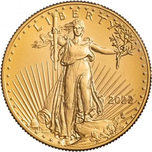 2022 Gold Bullion 0.5 Ounce Eagle  Coin Single United States of America US Mint obv