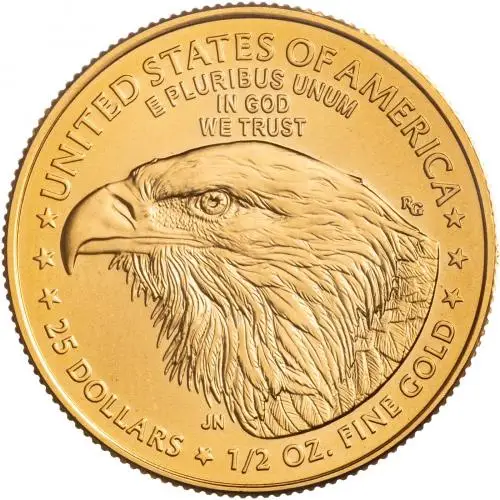 2022 Gold Bullion 0.5 Ounce Eagle  Coin Single United States of America US Mint rev