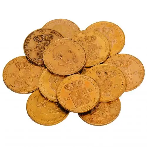 1876 - 1889 Willem III Gold Dutch 10 Guilders Coin Pre-Owned dates may vary