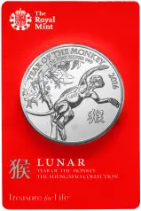 2016 1 oz Lunar 'Year of the Monkey' Silver Coin - In Sleeve