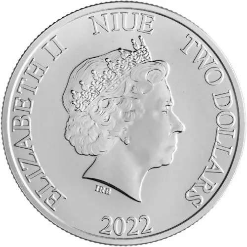 2022 Silver 1 Ounce Turtle 2 Dollar  Coin Single Niue obverse