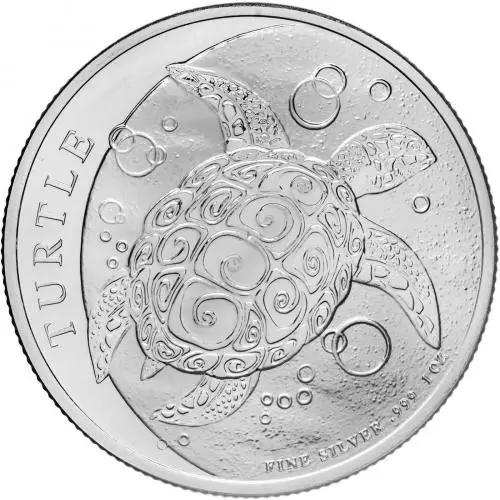 2022 Silver 1 Ounce Turtle 2 Dollar  Coin Single Niue reverse