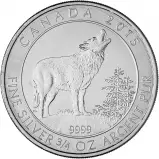 2015 Silver Bullion 3/4 Ounce Canadian Wolf Dollar Coin