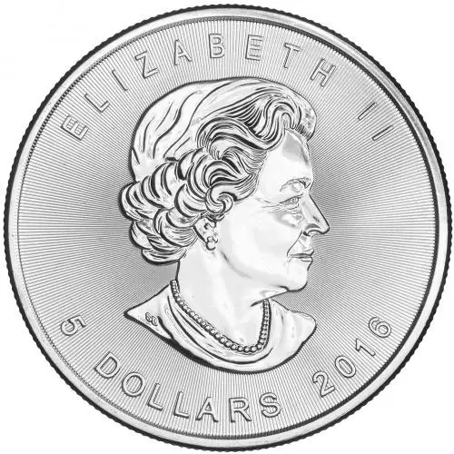 2016 Silver Bullion 1 Ounce Maple  Coin Single New Canada Royal Canadian Mint obverse