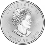 2016 Silver Bullion 1 Ounce Maple  Coin Single New Canada Royal Canadian Mint obverse