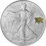 2007 Boar Privy Mark Silver 1 oz Eagle Bullion Coin Pre-Owned