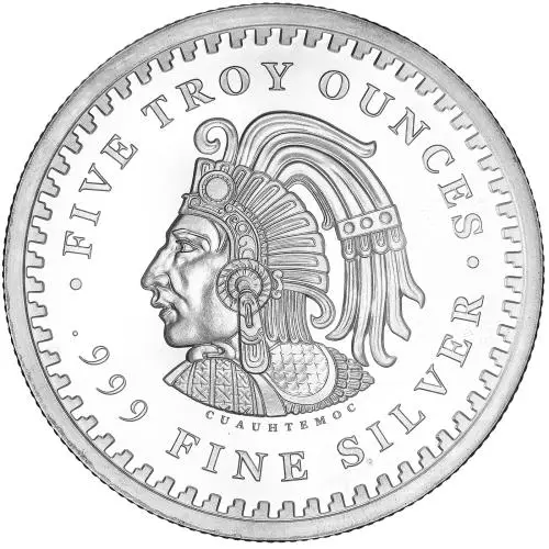 The Aztec Calendar 5 Ounce Silver Round in Capsule - Pre-Owned obverse