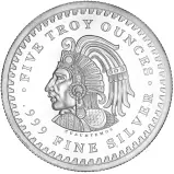 The Aztec Calendar 5 Ounce Silver Round in Capsule - Pre-Owned obverse