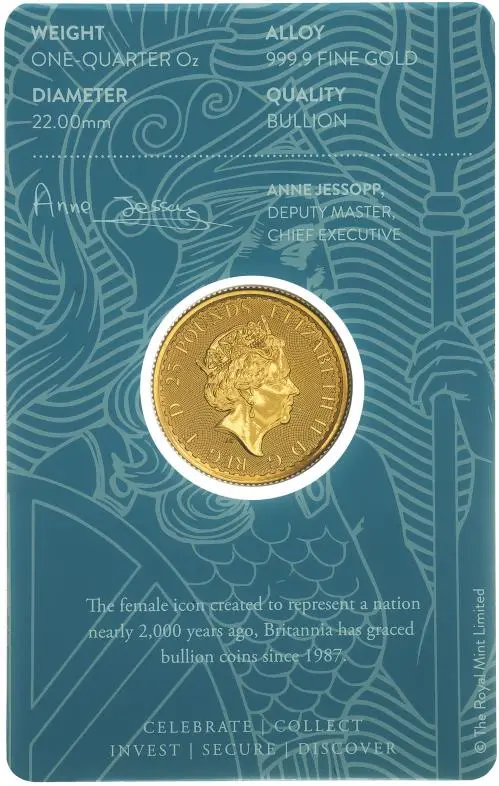 2023 Britannia 0.25 oz Gold Bullion Coin - In Sleeve obverse