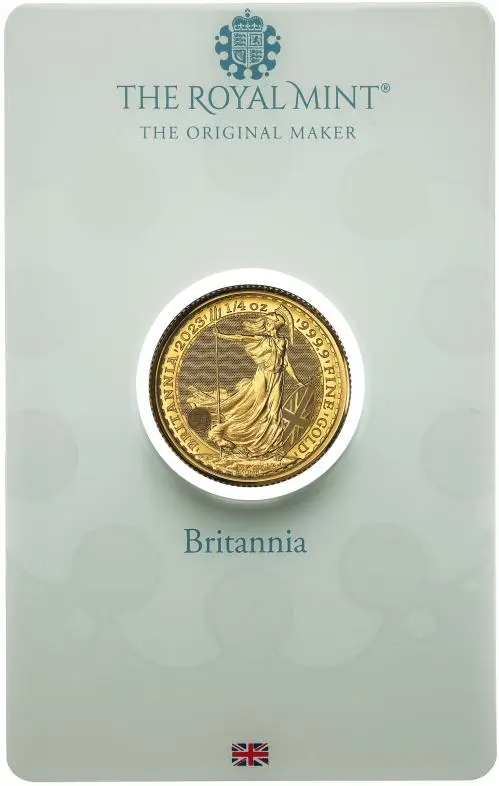 2023 Britannia 0.25 oz Gold Bullion Coin - In Sleeve reverse