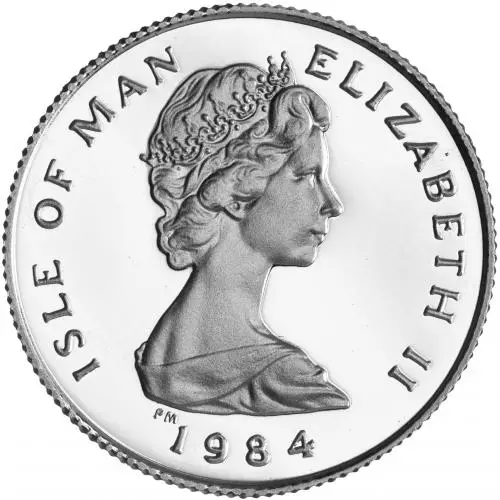1984 Platinum Bullion 0.1 Ounce Isle of Man Coin obverse