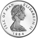 1984 Platinum Bullion 0.1 Ounce Isle of Man Coin obverse