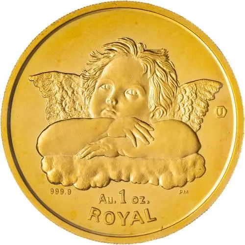 2003 Cherub Gold Graded 1 Ounce Elizabeth II Royal 1 Royal  Coin Collectable Gibraltar obverse