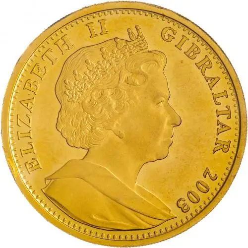 2003 Cherub Gold Graded 1 Ounce Elizabeth II Royal 1 Royal  Coin Collectable Gibraltar reverse