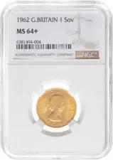 1962 Gold Sovereign Elizabeth II - NGC Graded