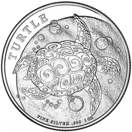2017 Silver 1 Ounce Turtle 2 Dollar  Niue Coin  reverse