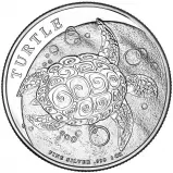 2017 Silver 1 Ounce Turtle 2 Dollar  Niue Coin 
