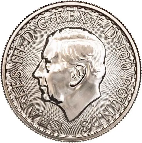 2024 King Charles III Britannia 1 oz Platinum Bullion Coin obverse chards image crop