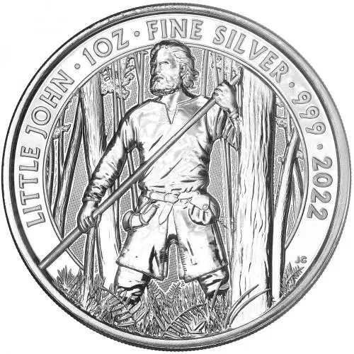 2022 Silver Bullion 1 Ounce Myths & Legends Little John Coin Pre-owned reverse 1 
