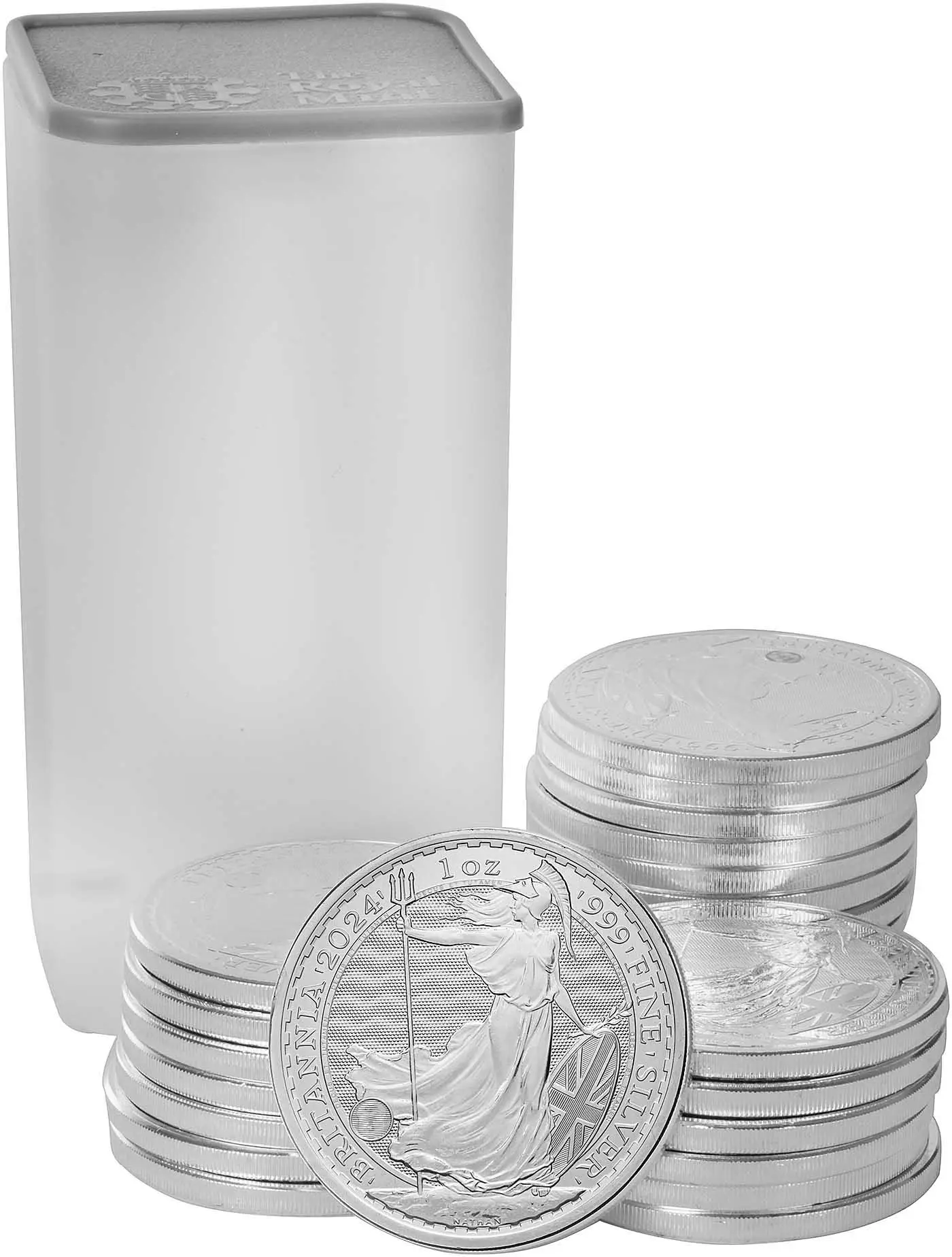 2024 Silver Britannia 1oz KCIII Coin 25 Coin Tube Chards