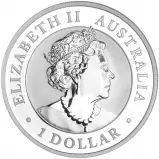 2022 Silver 1 Ounce Kookaburra Dollar Coin issued by the Perth Mint obverse