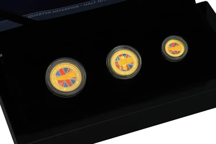 2018 Gold Proof RAF Defence of our Skies Coloured  Coin TDC The Royal Mint 3 Coins reverse designs