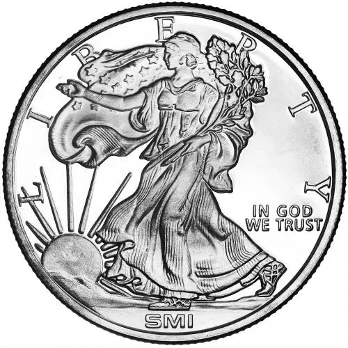 Silver 1 Ounce Eagle Walking Liberty  Rounds United States of America Sunshine Minting Inc reverse