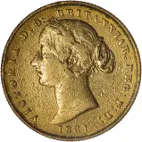 1861 Gold Victoria Full Sovereign Coin Sydney Mint Australia