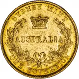 1867 Gold Full Sovereign Victoria  Coin Single Collectable Australia Royal Australian Mint reverse