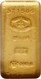 Swiss Bank Corporation Gold 250g Cast Bar - Pre-Owned