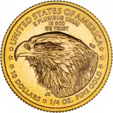 2023 Gold Bullion 0.25 Ounce Eagle Type 2 $1  Coin Single United States of America US Mint rev