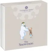 2023 Silver Proof Snowman 50 Pence Coloured Proof Coin Front of Box - Rm image