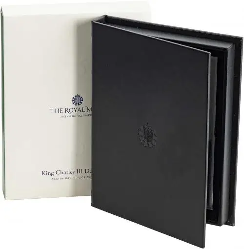 2023 King Charles III Base Metal Proof Definitive Annual - 8 Coin Set closed book