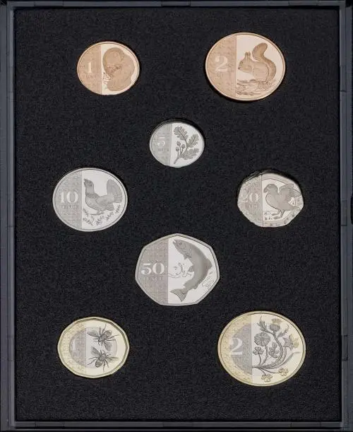 2023 King Charles III Base Metal Proof Definitive Annual - 8 Coin Set re in tray
