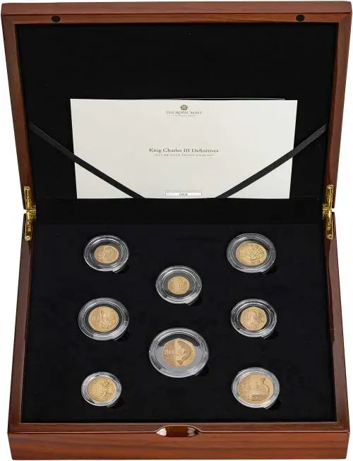 2023 King Charles III Gold Proof Definitive Annual - 8 Coin Set with box