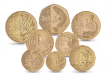 2023 King Charles III Gold Proof Definitive Annual - 8 Coin Set rev grouped